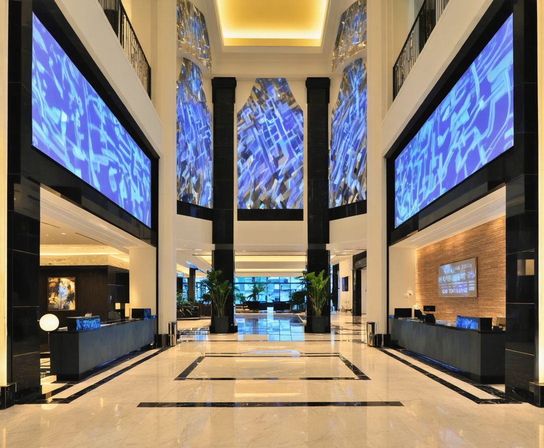 3D-визуализация роскошного лобби отеля в стиле Art Deco
